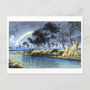 ukiyoe hasui n02 Hatta, Kaga und Herbst Regenbogen Postkarte