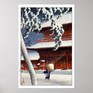 ukiyoe Hasui n04 Zōjō-ji-Tempel in Shiba Poster