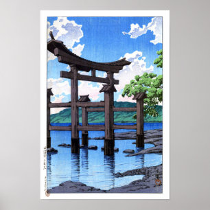 ukiyoe hasui n20 Gozanoishi Shrine am Tazawa-See Poster