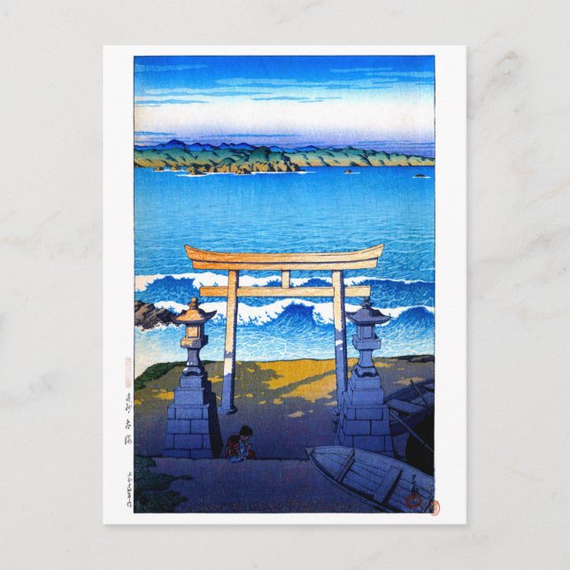 ukiyoe hasui n23 Futomi, Provinz Boso Postkarte (Vorderseite)