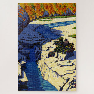 ukiyoe hasui n24 ezame am Kiso River Puzzle