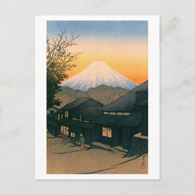 ukiyoe hasui No53 Mt. Fuji aus Yui-cho gesehen Postkarte (Vorderseite)