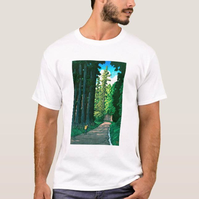 ukiyoe hasui No57 Historic Nikkō Highway T-Shirt (Vorderseite)