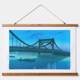 ukiyoe - hasui - No.11 Kiyosu Bridge - Wandteppich Mit Holzrahmen