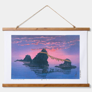 ukiyoe - hasui - No.25 Die paar Felsen von ... Wandteppich Mit Holzrahmen