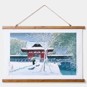 ukiyoe - hasui - No.8 Schnee im Shiba Park - Wandteppich Mit Holzrahmen