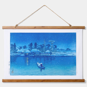 Ukiyoe - Hasui - Nr.21 Das Dorf Ushibori - Wandteppich Mit Holzrahmen