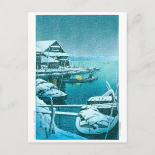Ukiyoe - Hasui - Nr.27 Schnee bei Mukōjima - Postkarte
