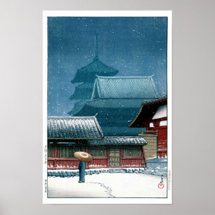 ukiyoe - hasui - Nr.31 Tennoji-Tempel in Osaka - Poster
