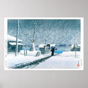 ukiyoe - hasui - Nr.3 Schnee bei Tsukishima - Poster
