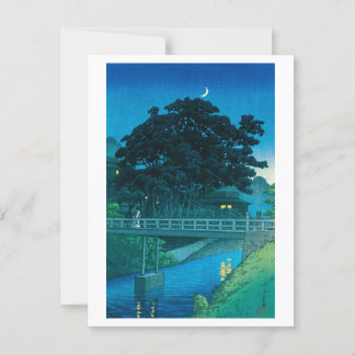 ukiyoe Hasui Nr. 55 Takinogawa und zunehmender Mon Postkarte