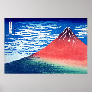 Ukiyoe - Hokusai : No.33 Red Fuji - Poster