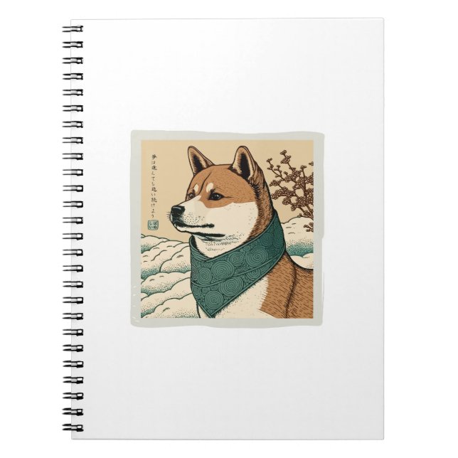 UKIYOE JAPANESE: SHIBA INU NOTIZBLOCK (Vorderseite)