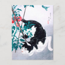 Ukiyoe [komei] 02 Katze mit Tomatensorte Pflanze