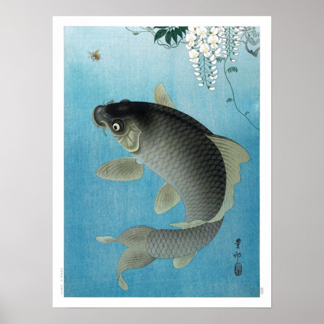 Ukiyoe [Koson] Carp Leaping (S) Poster (Vorne)