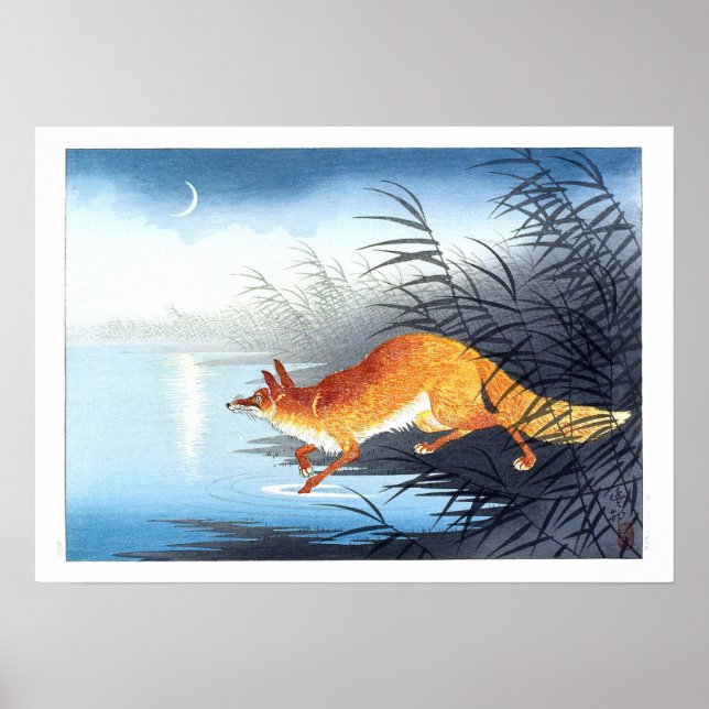 Ukiyoe [Koson] Fox vom Moonlit Water (S) Poster (Vorne)