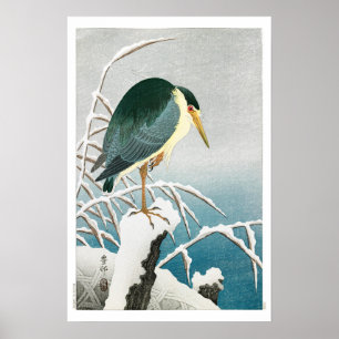 Ukiyoe [Koson] Schwarzgekrönter Nachtheron ...(S) Poster