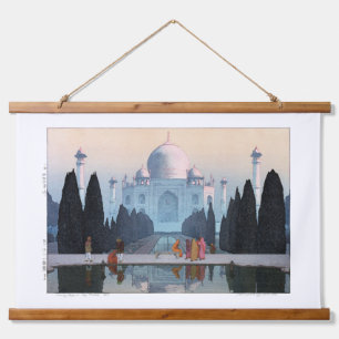 ukiyoe - Yoshida - 03 - Taj Mahal in Morning Mist Wandteppich Mit Holzrahmen