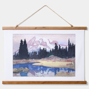 ukiyoe - Yoshida - 07 - Mount Rainier - Wandteppich Mit Holzrahmen