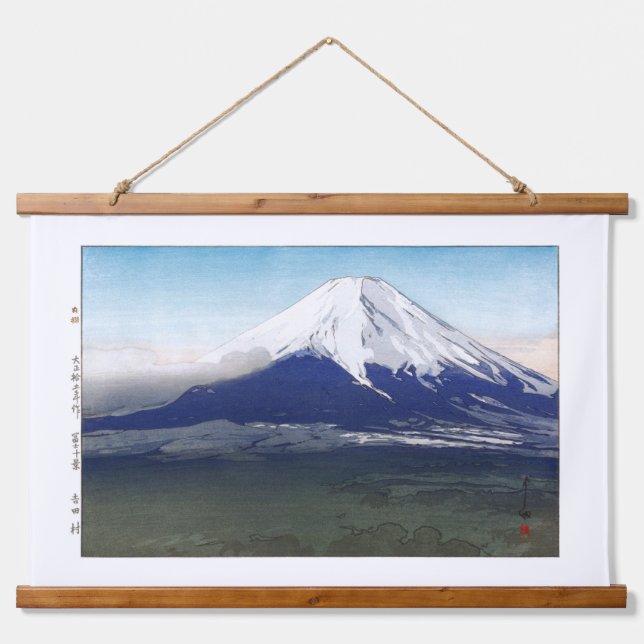 Ukiyoe - Yoshida - 09 - Yoshida Village- Wandteppich Mit Holzrahmen (Vorne)