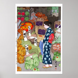 ukiyoe - Yoshida - 16 - Ehrliches Gemüsegeschäft, Poster