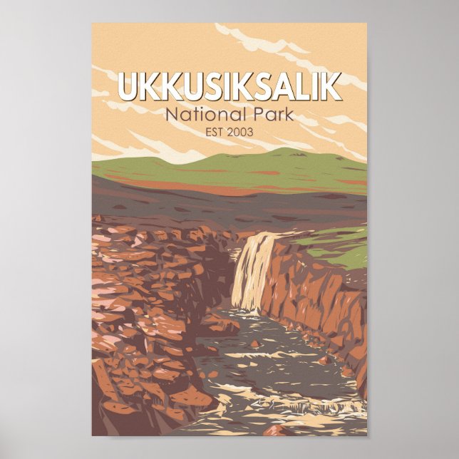 Ukkusiksalik Nationalpark Kanada Reisen Vintag Poster (Vorne)