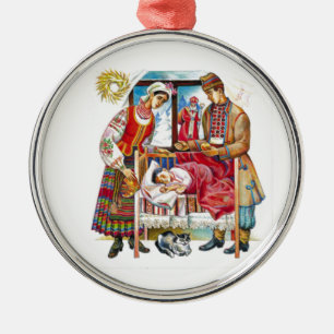 Ukraan Christmas Day Silbernes Ornament