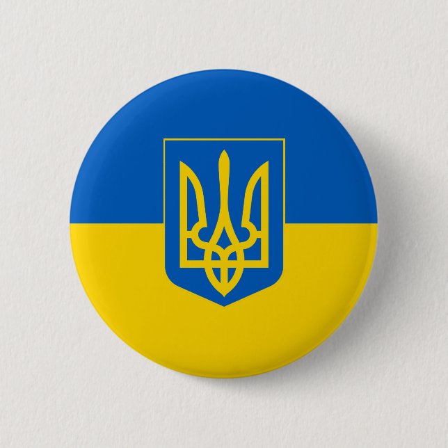 Ukrainan Shield and flag design badge Button (Vorderseite)