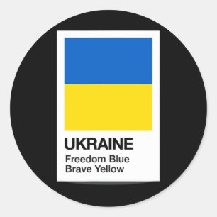 Ukraine 2023 Ukrainische Flaggenfarben Freiheit Bl Runder Aufkleber