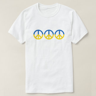 Ukraine 3 Friedenszeichen Blaugelbe Flagge T-Shirt