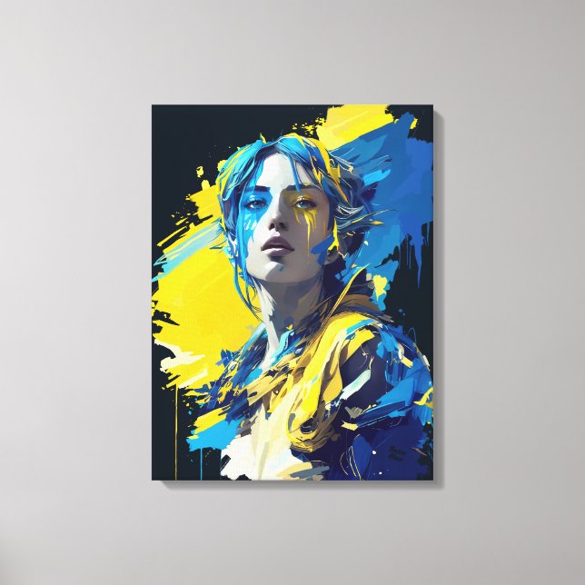 "Ukraine"-Alarm. Weinen. Schmerzen. Leinwanddruck (Vorderseite)