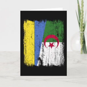 Ukraine Algerien Halbe Flagge Ukrainischer Algeris Karte