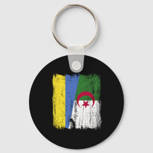 Ukraine Algerien Halbe Flagge Ukrainischer Algeris Schlüsselanhänger