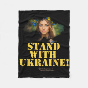 Ukraine Allegorische Figur Frau Parole Steht mit Fleecedecke