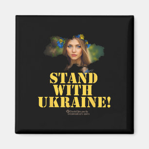 Ukraine Allegorische Figur Frau Parole Steht Mit Magnet