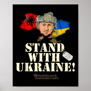 Ukraine Alnia Selenskyj Steht mit der Ukraine Poster
