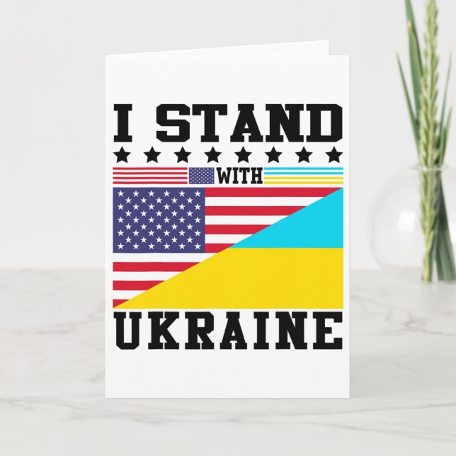Ukraine American Pride Vintage Retro Ukrainian Fla Karte (Vorderseite)