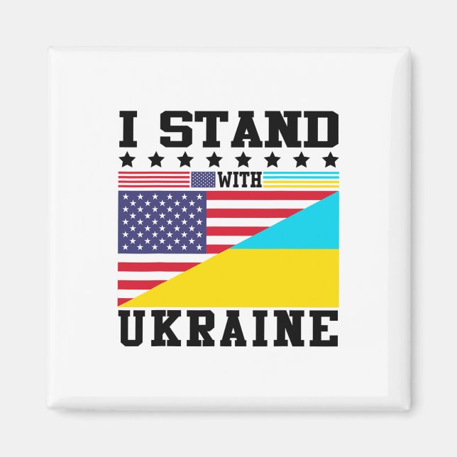 Ukraine American Pride Vintage Retro Ukrainian Fla Magnet (Vorne)