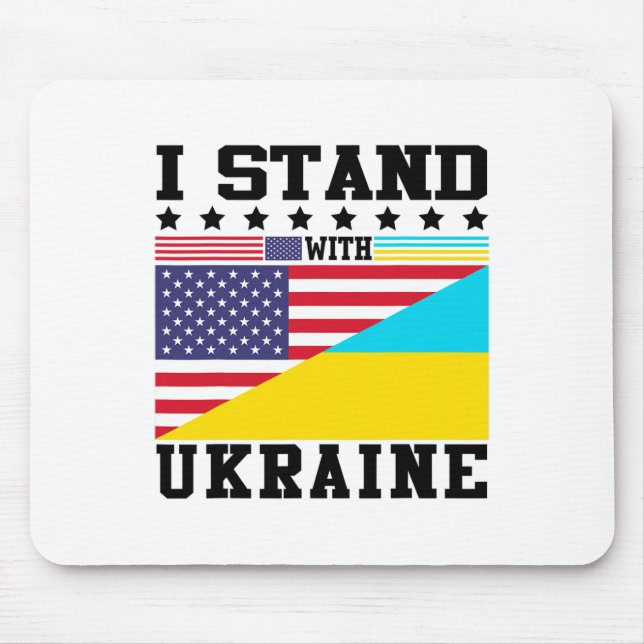 Ukraine American Pride Vintage Retro Ukrainian Fla Mousepad (Vorne)