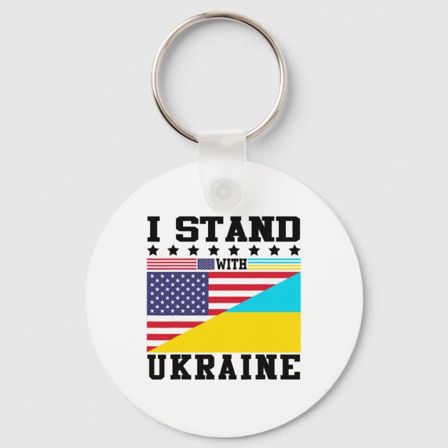 Ukraine American Pride Vintage Retro Ukrainian Fla Schlüsselanhänger (Vorderseite)