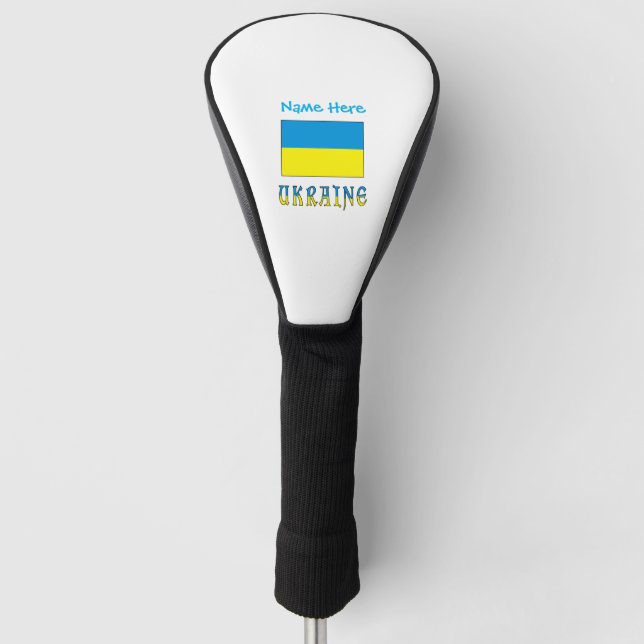 Ukraine and Ukrainian Flag Blue Personalization  Golf Headcover (Vorderseite)