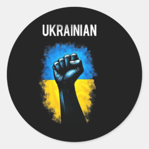 Ukraine Armee Flagge Trident Symbol Power Griff Uk Runder Aufkleber