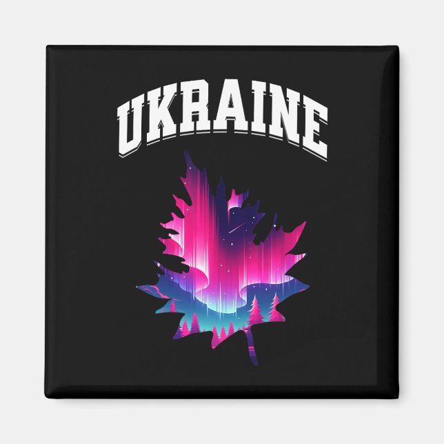 Ukraine Aurora Borealis Nordlicht Urlaub S Magnet (Vorne)