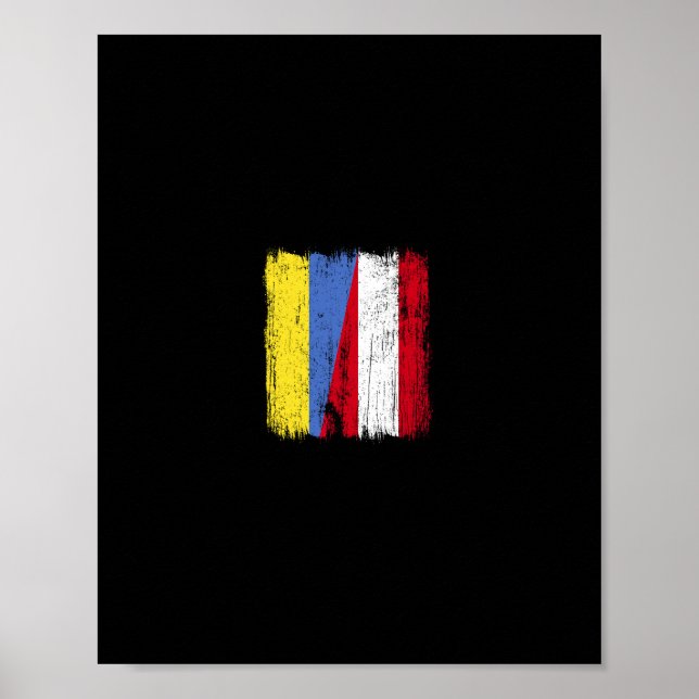 Ukraine Austria Half Flag Ukrainian Austrian Herit Poster (Vorne)