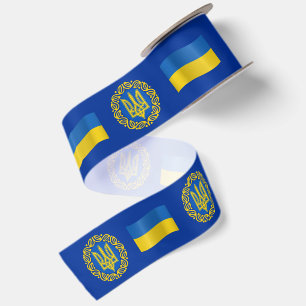 Ukraine-Band, Tryzub, ukrainische Flagge Satinband