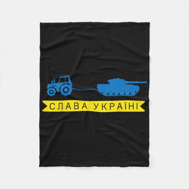 Ukraine-Bauer stiehlt russischen Panzer-Meme Fleecedecke (Vorderseite)