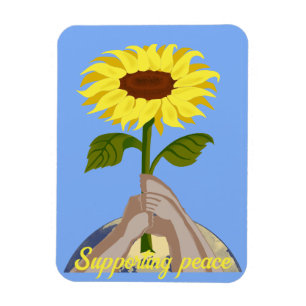 Ukraine "blau gelb" Frieden Sonnenblumen farbiges Magnet