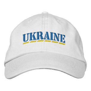 UKRAINE Blau-Gelb-Stift Schriftart Weiß Bestickte Baseballkappe