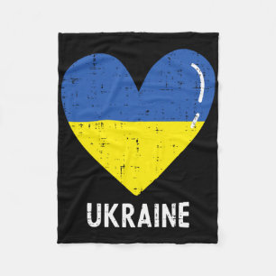 Ukraine Blau Gelbes Herz Ukrainische Frauen Mädche Fleecedecke