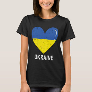 Ukraine Blau Gelbes Herz Ukrainische Frauen Mädche T-Shirt